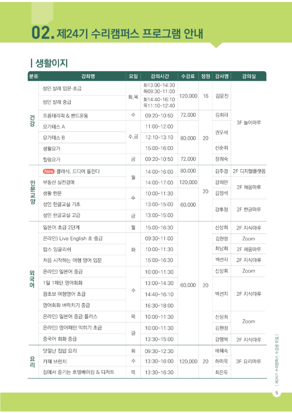 [군포시평생학습마을] 2026년 24기 수리캠퍼스 (5~8월) 수강생 모집