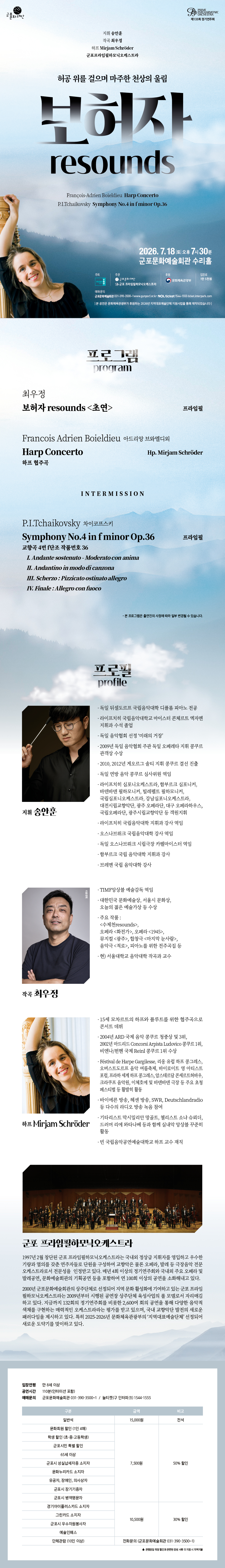 PrimePhil Subscription Concert : 보허자 Resounds 상세내용