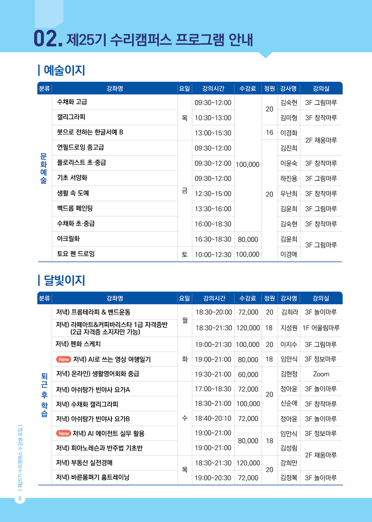 [군포시평생학습마을] 2026년 25기 수리캠퍼스 (9~12월) 수강생 모집