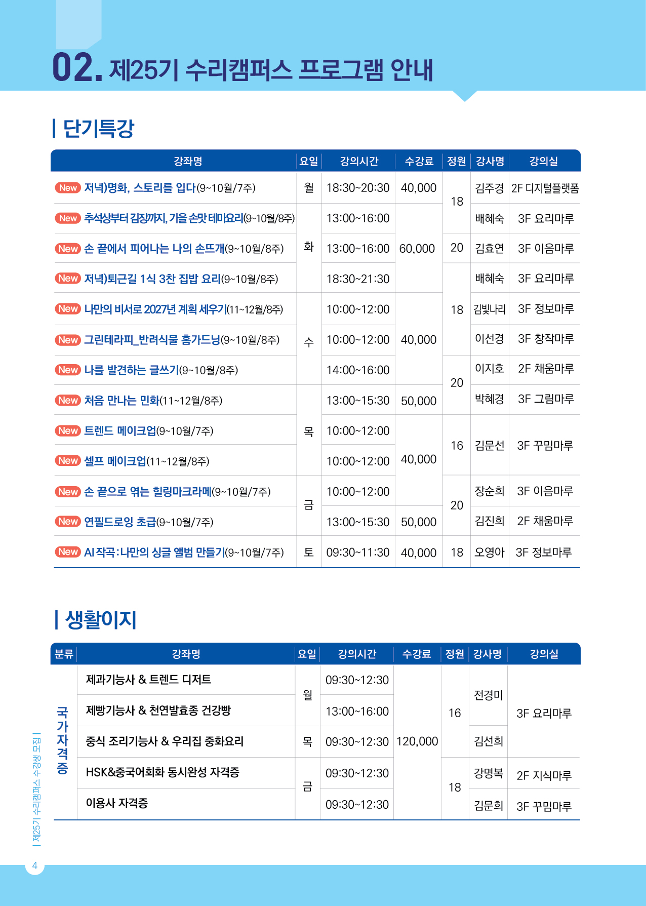 [군포시평생학습마을] 2026년 25기 수리캠퍼스 (9~12월) 수강생 모집